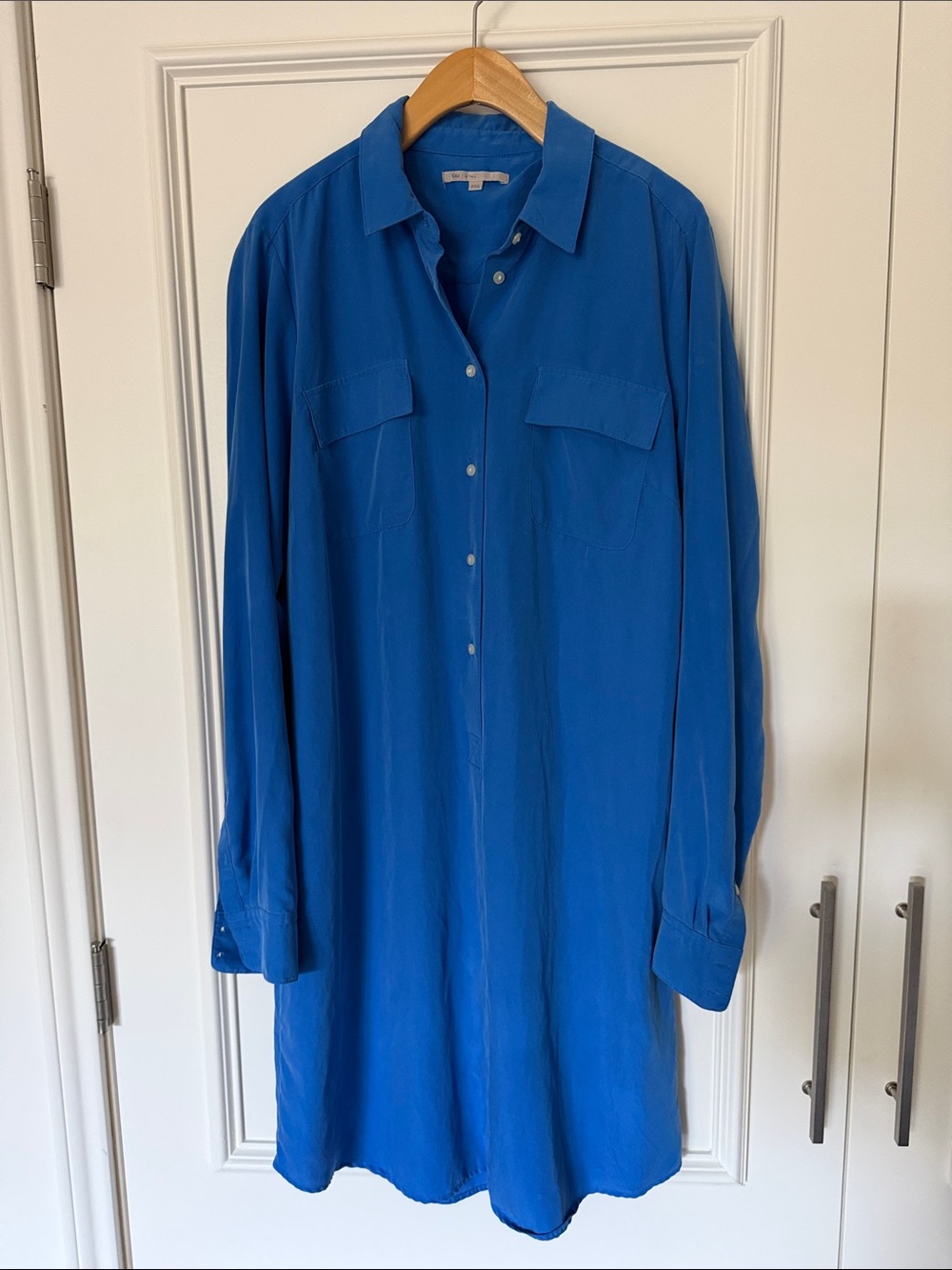 GAP Blue Shirt Dress 3/4 Button-Down Knee Length